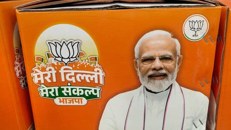 Delhi Assembly Election 2025 BJP flagged off 14 van for sankalp patra ANN