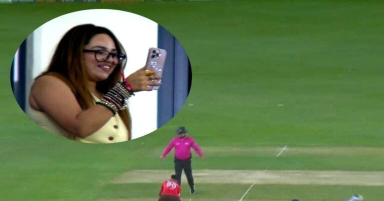 In Abhishek’s fours, sister was doing a lot of injustice, Komal’s face flew like a runout.