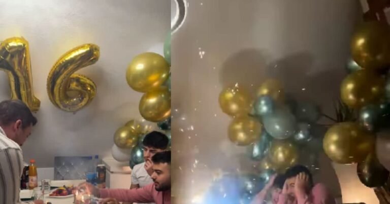 The son had 16th birthday, parents brought firecrackers instead of candles, there was chaos after burning!