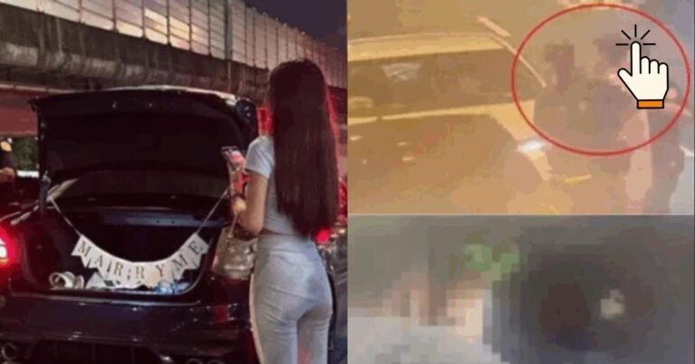 The person was about to propose the girlfriend, the car planted on the road, then the police reached, opened the car and flew away!