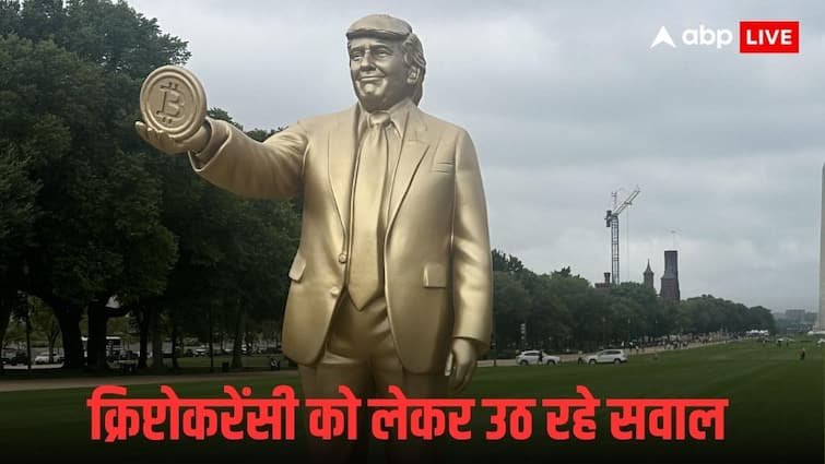 Controversy over Golden Statue holding Trump’s bitcoin, debate about the future of digital currency started in America