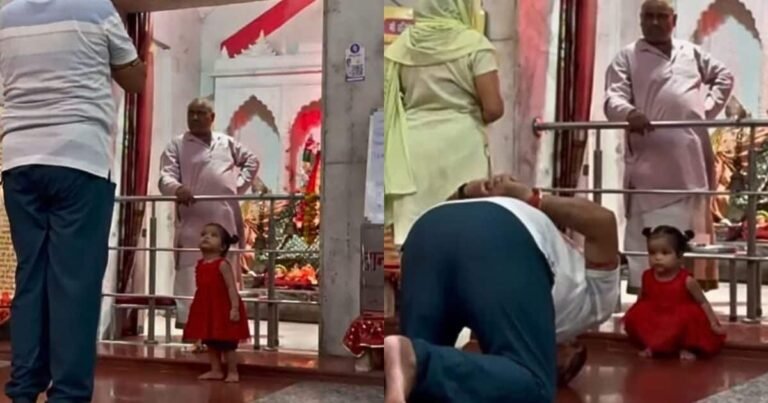 Sakshat Devi became a darshan! The person was bowing in the temple, then the girl sat in front, then …