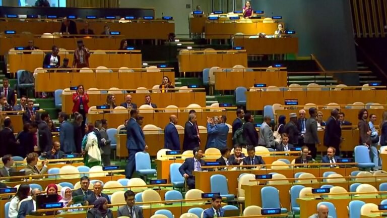Watch the moment diplomats walk out as Israeli PM speaks at UN | World News