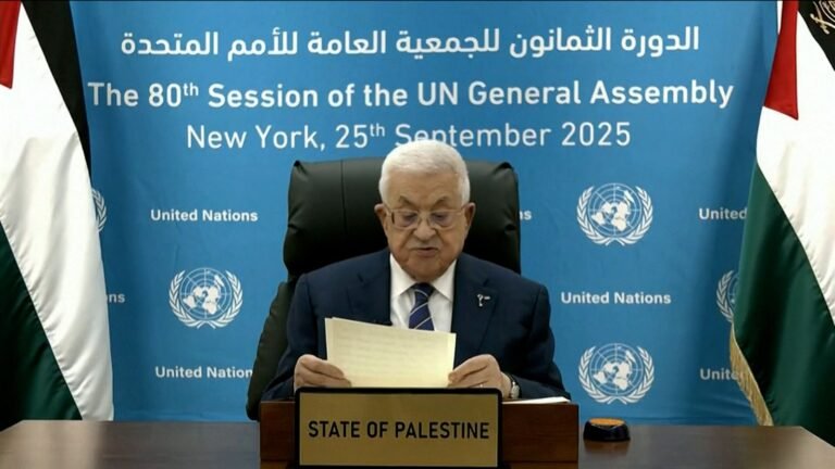 Palestinian president tells UN ‘we will not leave our lands’ and condemns Hamas attack | World News Palestinian president tells UN ‘we will not leave our lands’ and condemns Hamas attack | World News