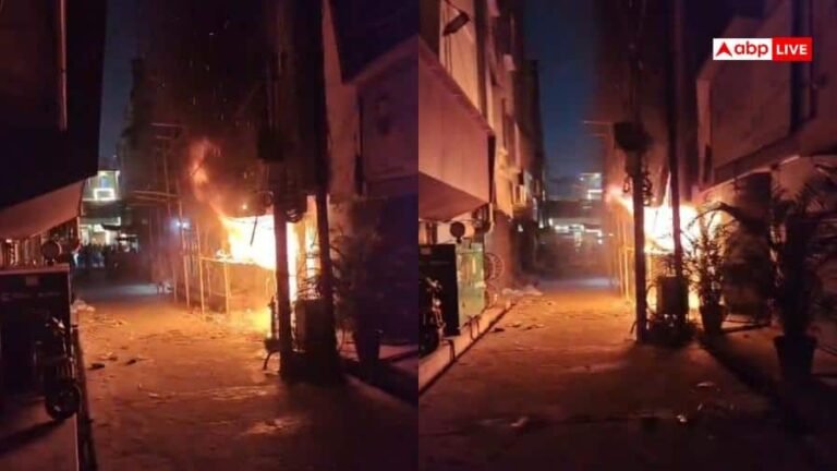 UP: Massive fire in Buddha Bazaar of Moradabad, 25 year old textile shop burnt to ashes, loss worth lakhs
