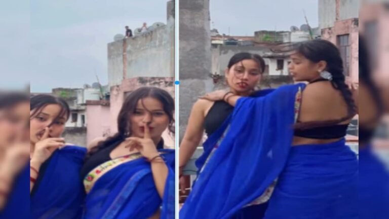 Friends were doing hot dance on the terrace, boys started staring from behind, were seen doing such things!