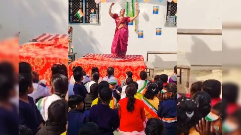 In the school, madam ji showed her magic to the children, did a stage-breaking dance, the boys also danced a lot after seeing it.