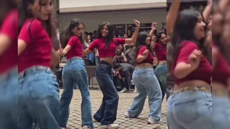 College Girls group did explosive steps on the song ‘Tattoo’, students left class and came to watch the dance!