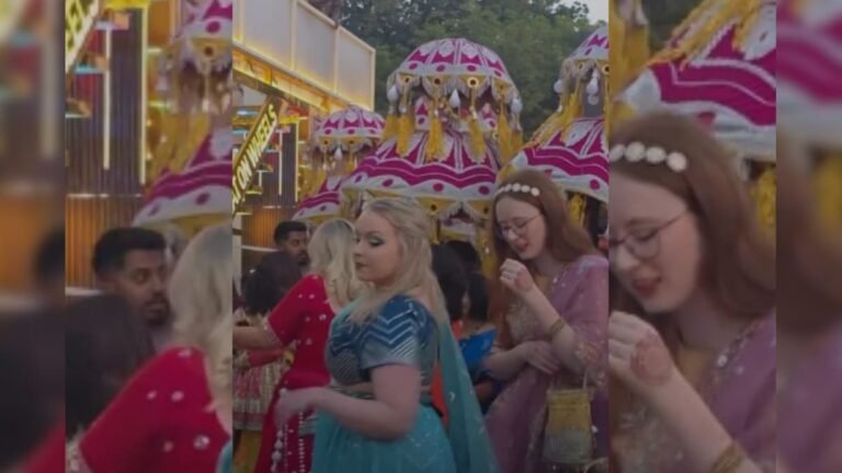Russians danced fiercely in the wedding procession wearing lehenga and choli, Indians also watched the dance, video creating ruckus