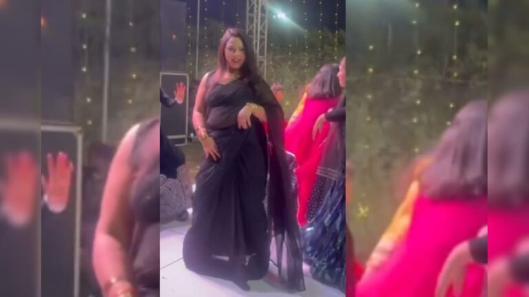 A girl in black saree did a desi dance on a rustic song, people went crazy after seeing her killer moves!