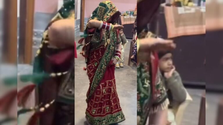 The new daughter-in-law danced wearing a veil on the song Chatak Matak, her flexible waist made people crazy!