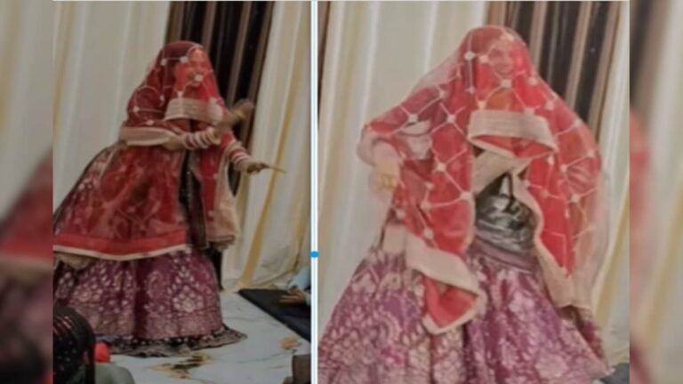Daroga bride’s amazing dance, no uniform, showed her strength in lehenga, in-laws were shocked to see the moves!