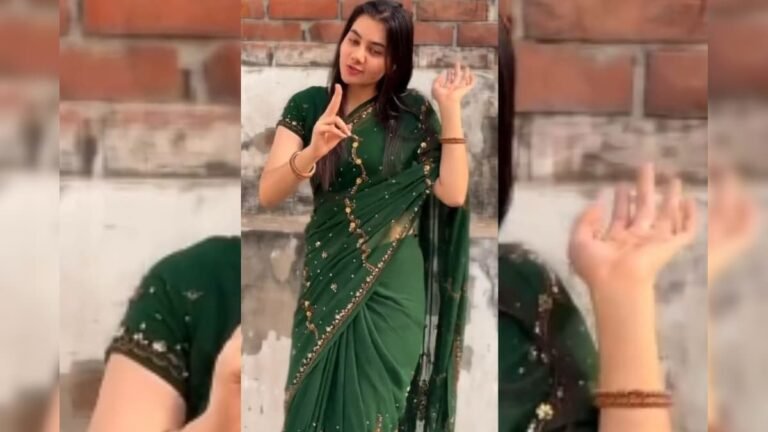 Didi, wearing a green saree, showed her killer looks on the terrace, seeing her expression, it was difficult for the boys to take their eyes off her!