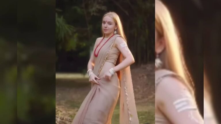 Bihari color on the Russian girl, she did a killer dance on Pawan Singh’s song!