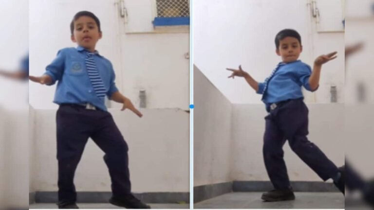 Child stole mobile before going to school, did a cute dance on “Main Tere Ishq Mein” in the balcony