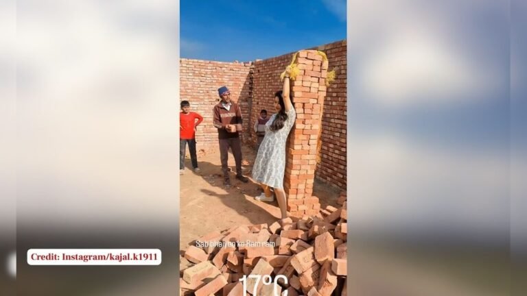 Is it a girl or real life Hulk? You will be surprised to see that 100 bricks were tied to a rope like a toy and lifted!