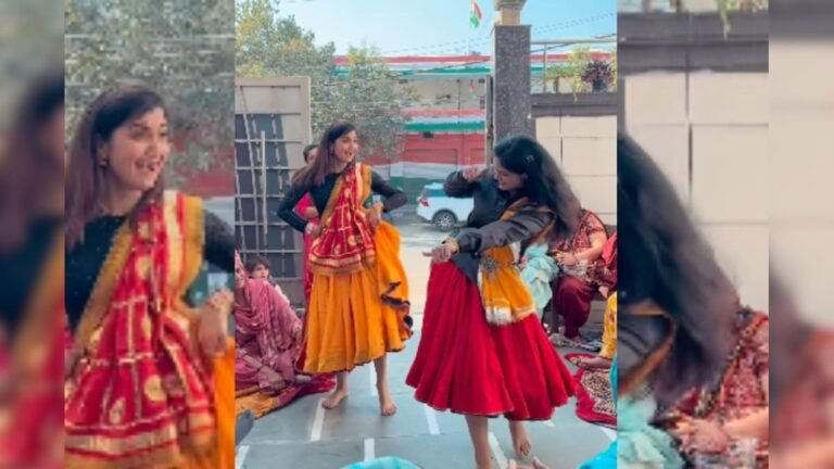Sister-in-law and sister-in-law danced to the Haryanvi song in the wedding house, the whole family danced!