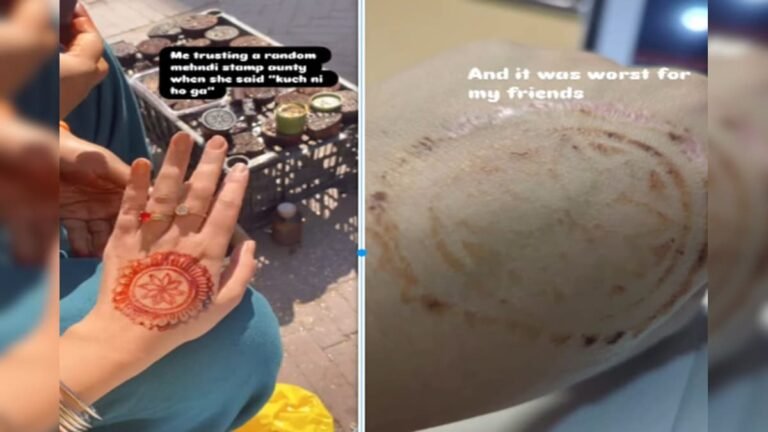 The girl got stamp mehendi applied on the roadside, the color came immediately, the horrifying result happened in the morning!