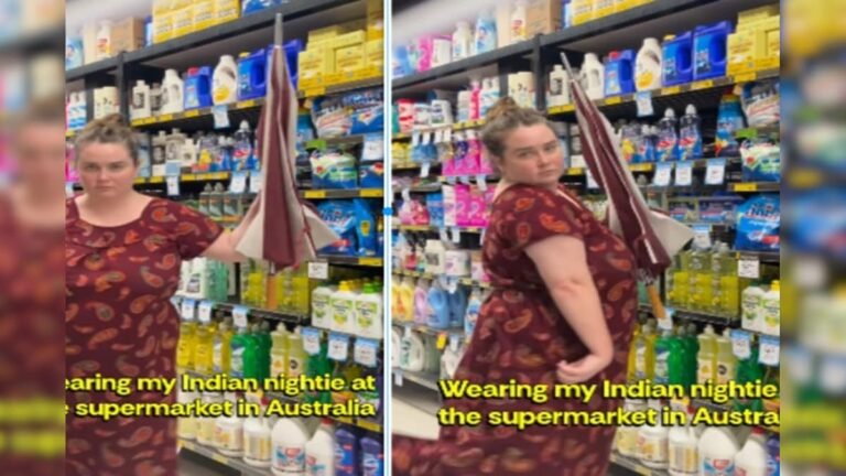 Australian woman got addicted to nightie, went shopping wearing it, Indian aunty got embarrassed