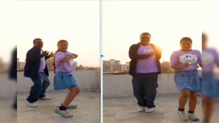 Father and daughter climbed on the roof in the evening, showed amazing moves on Guru Randhawa’s Dopamine