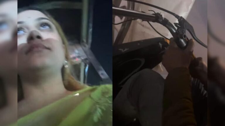 For the convenience of the woman, the driver showed humanity, handled the rickshaw with one hand and won everyone’s heart!