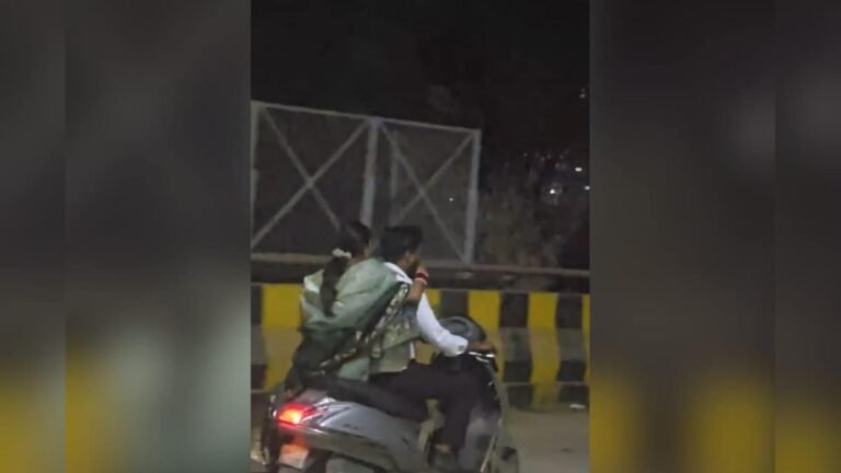 The couple was going on a scooter, the wife wearing a saree lit a cigarette, first made her husband smoke it, then blew the smoke herself!