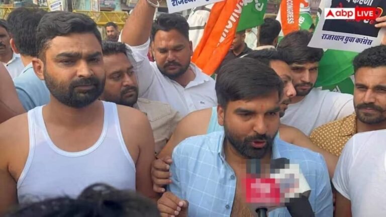 Jaipur News: Youth Congress creates ruckus in protest against the arrest of Uday Bhanu Chib, workers sit on dharna