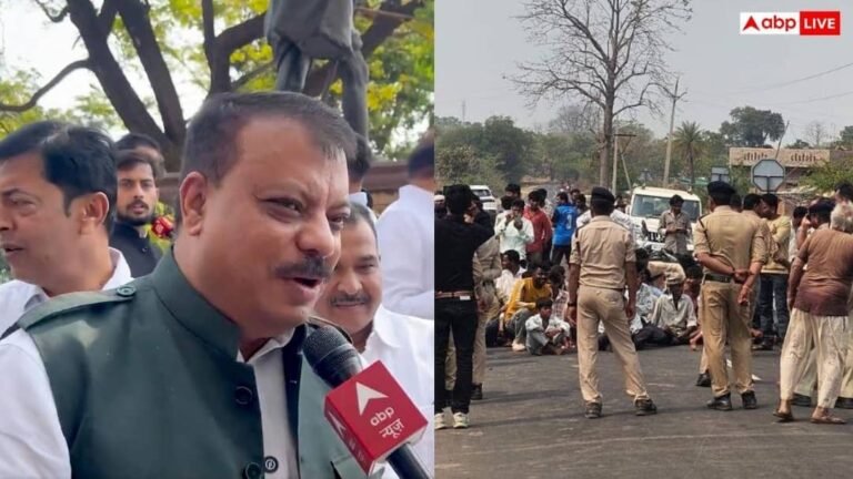 MP: Stones pelted at police and survey team in protest against lime stone survey in Dhar, Congress said – force will not work!