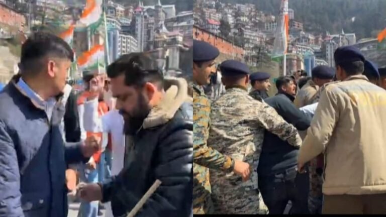 Shimla: Youth Congress protest, scuffle with policemen, protest against arrest of colleagues in AI summit