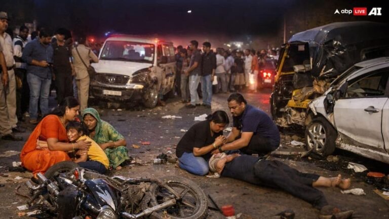 Bharatpur: Bullet hits a family crossing the road, woman biker dies, 3 injured