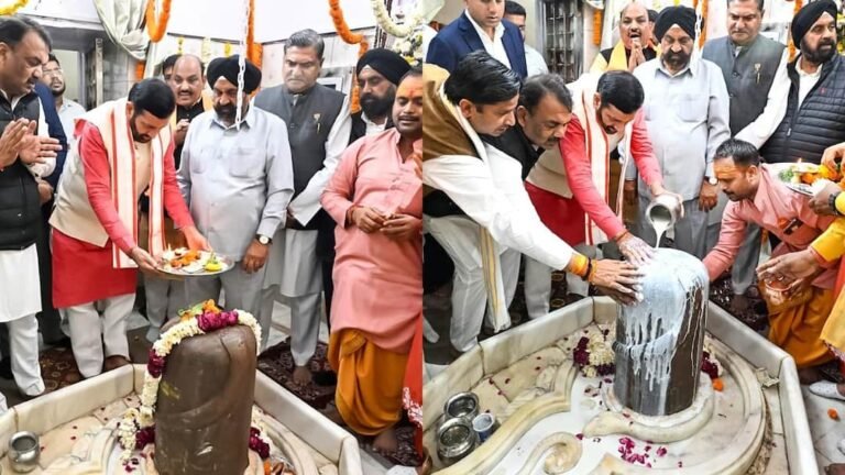 Mahashivratri: CM Naib Singh Saini performed Jalabhishek in Nalhareshwar temple in Nuh, wished for happiness and prosperity.