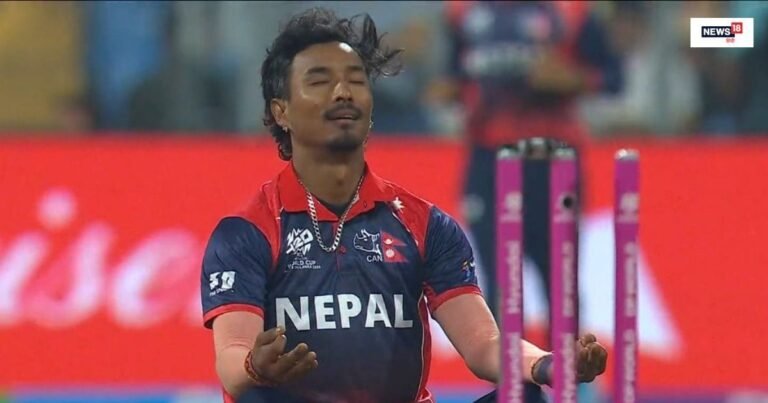 Sompal Kami celebrates with meditation after wicket: Nepal’s Sompal Kami created a stir with his bowling in the match against Scotland. His unique celebration is now going viral.