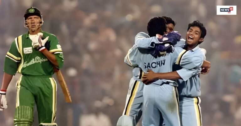 Sachin Tendulkar defended 6 runs for Team India in Hero Cup: In the year 1993, Team India’s legend Sachin Tendulkar had bowled a magical over in the semi-finals of the Hero Cup against South Africa.