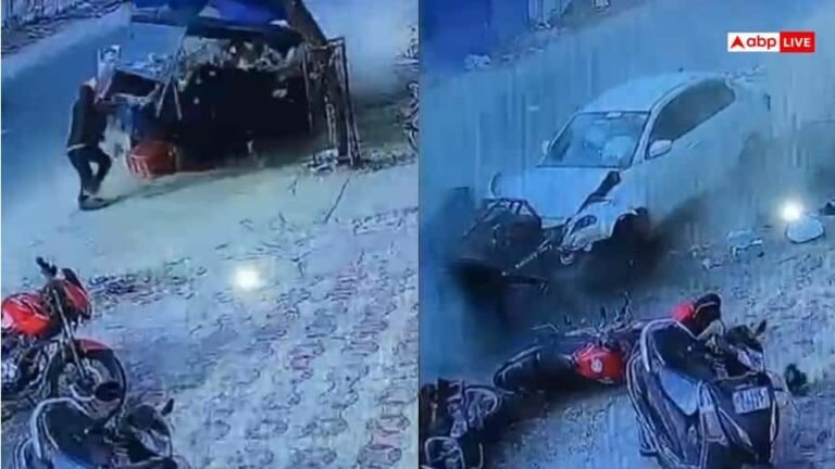 Speed ​​limit in Jaipur, young man selling vegetables on footpath crushed by car, accident captured in CCTV