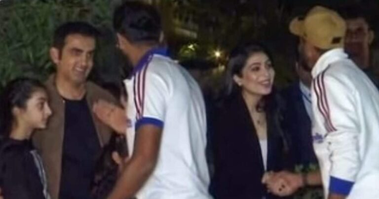 Gautam Gambhir hosts special dinner for Team India: VIDEO: Team India reached Gautam Gambhir’s house to host a feast, the head coach along with his wife Natasha welcomed the players.