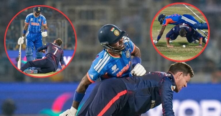Hardik pandya Gerhard Erasmus: Hardik fell on Namibian captain, then Gerhard Erasmus started doing push ups, funny moment went viral