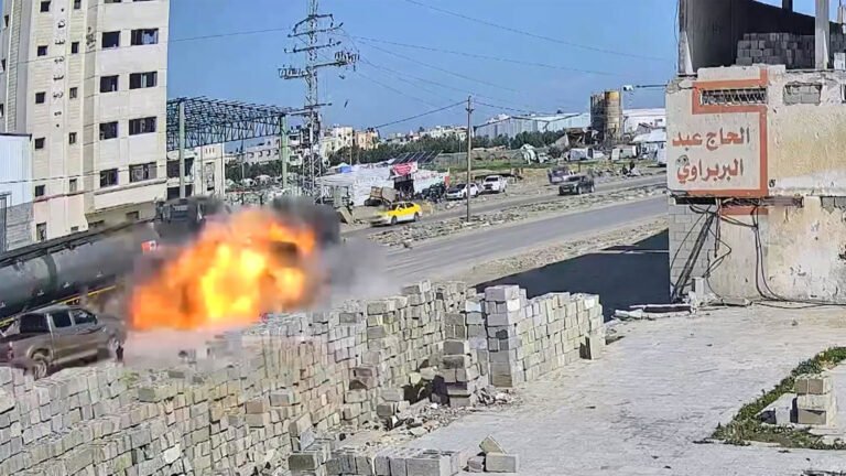 Motorcyclist hit by Israeli strike in Gaza | Gaza