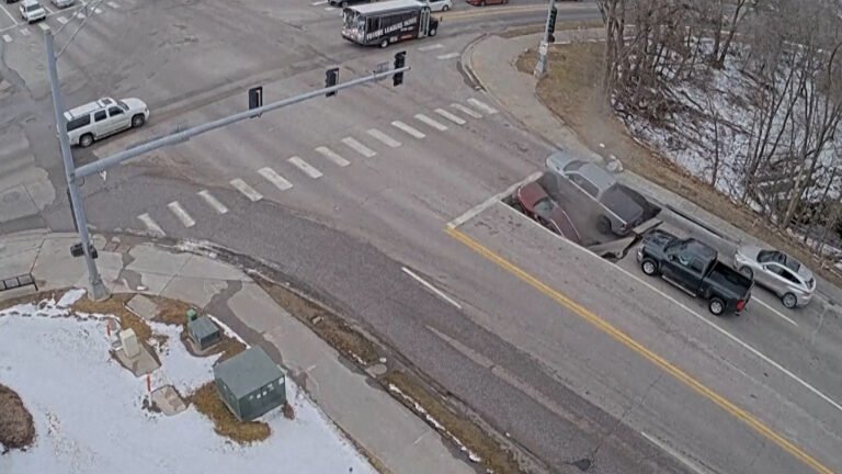 Massive sinkhole swallows two cars in Nebraska | Infrastructure