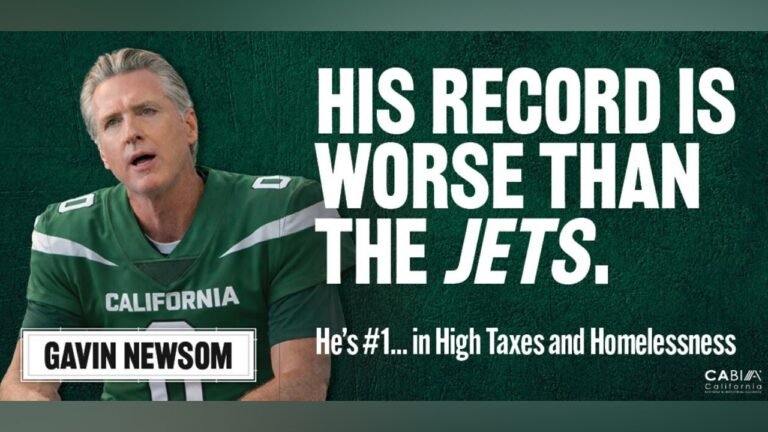 Newsom compared to Jets in Times Square billboard over taxes, homelessness