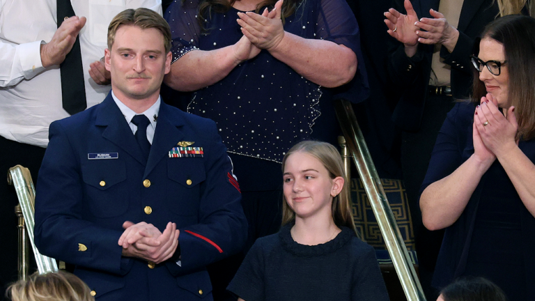 Trump reunites flood hero Scott Ruskan with saved girl at State of the Union