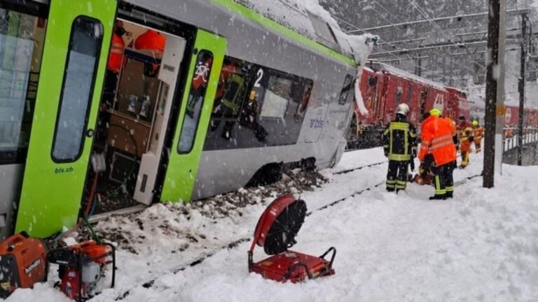 Train derails in Switzerland after suspected avalanche | World News