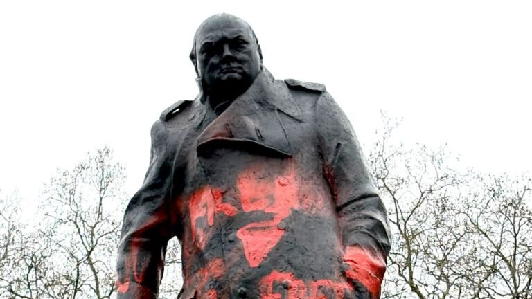 Man charged over graffiti on Sir Winston Churchill statue in Parliament Square | UK News