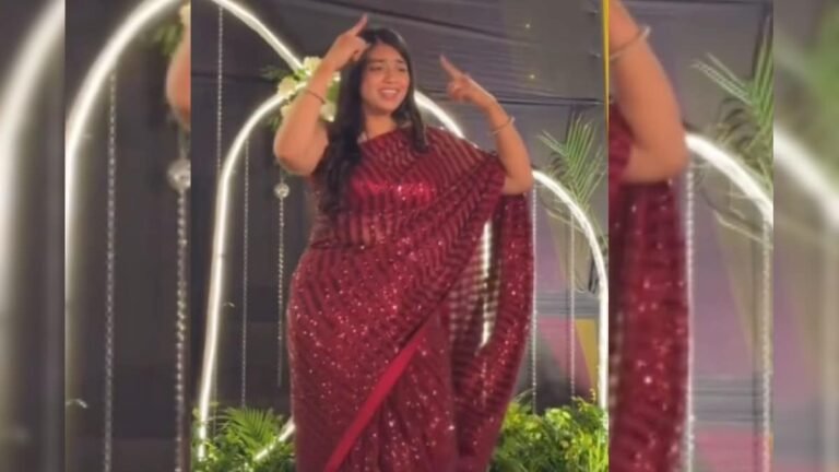 Sister-in-law danced in red saree on the rustic song Gaam Mein Yo Rukka Pad Raya, the public was stunned to see the moves.