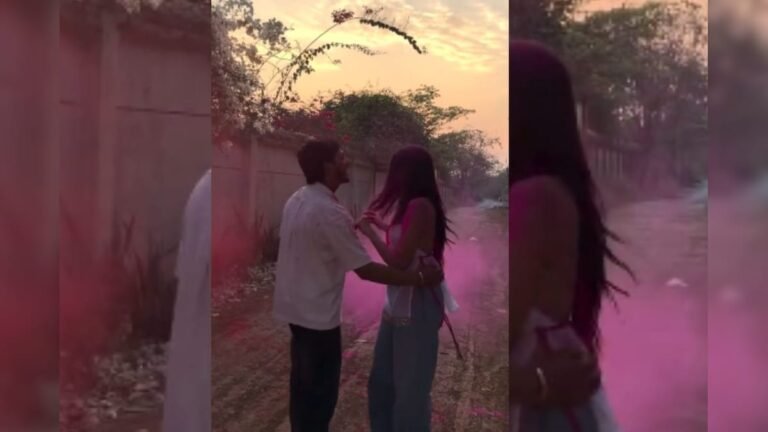 Couple colored in the colors of Holi, applied gulal to each other with love, a lot of colors spread, video going viral