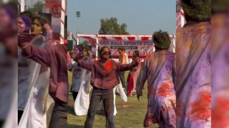 On Holi, a girl danced on the song ‘Hero Honda’ among boys under the open sky, users went crazy!