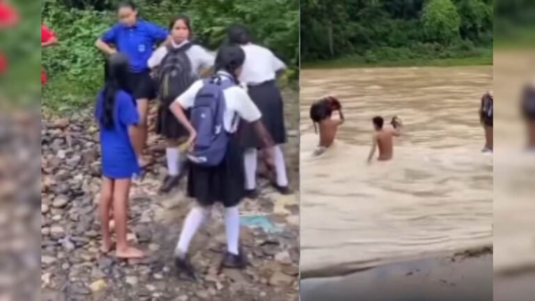 No bridge, no easy path… yet children cross the river to go to school, people are surprised to see the passion for education!