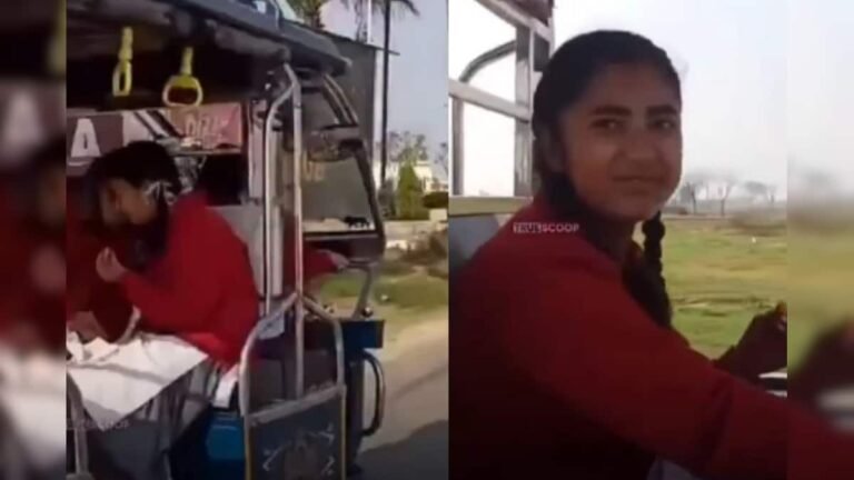 Little driver becomes the strength of her sisters, this courageous girl drives e-rickshaw to take them to school every day