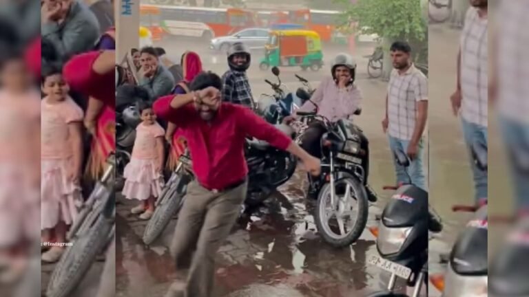 Boy did desi dance at Petrol Pump, people kept watching, the video is creating a stir on the internet..