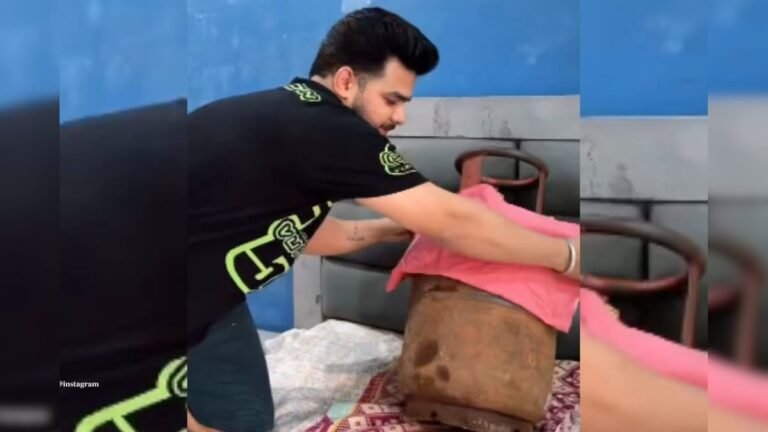 Man turns LPG cylinder into GF, ‘did all this with her…’, people laugh after watching the funny video