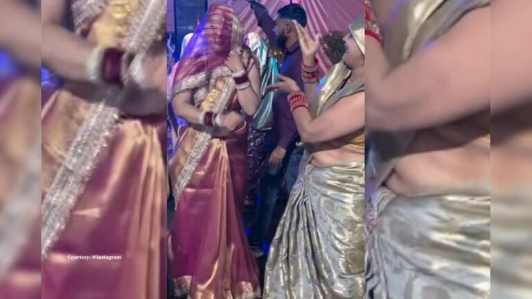 Sister-in-law and sister-in-law did an amazing dance wearing a veil, people were crazy to see it in the village!